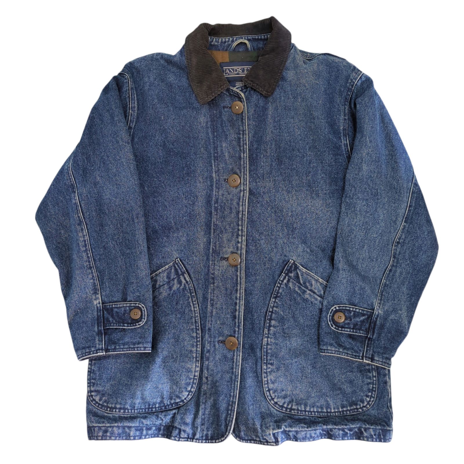 90s LANDSEND デニムハンティングカバーオール 裏地付