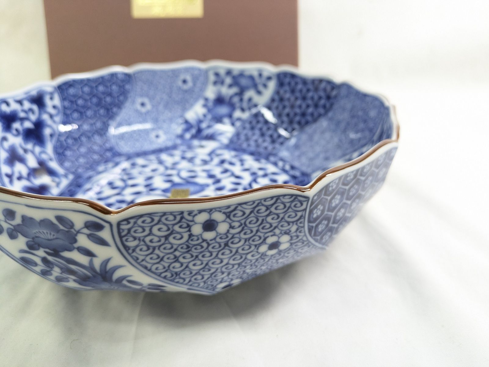 三洋陶器　龍峰窯　染付　ねじり祥瑞　鉢　盛鉢　深鉢　　新品 龍峰窯 ネジリ祥瑞大鉢 大皿 美濃焼 三洋陶器 美濃焼 龍峰