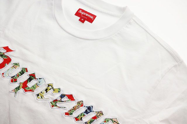 supremeフローラルアップリケエスエストップ Supreme - Floral Applique S/S Top - UG.SHAFT