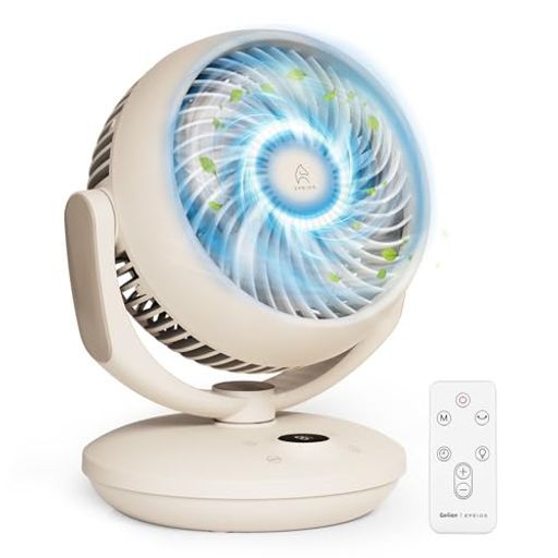 サーキュレーター静音節電Gefion扇風機360度強風DCモーター上下左右首振り分解洗える省エネ8m強力送風24畳対応23dB静音設計8段階風量調整9Hタイマー付き3つ送風モード卓上|小型扇風機リモコ…