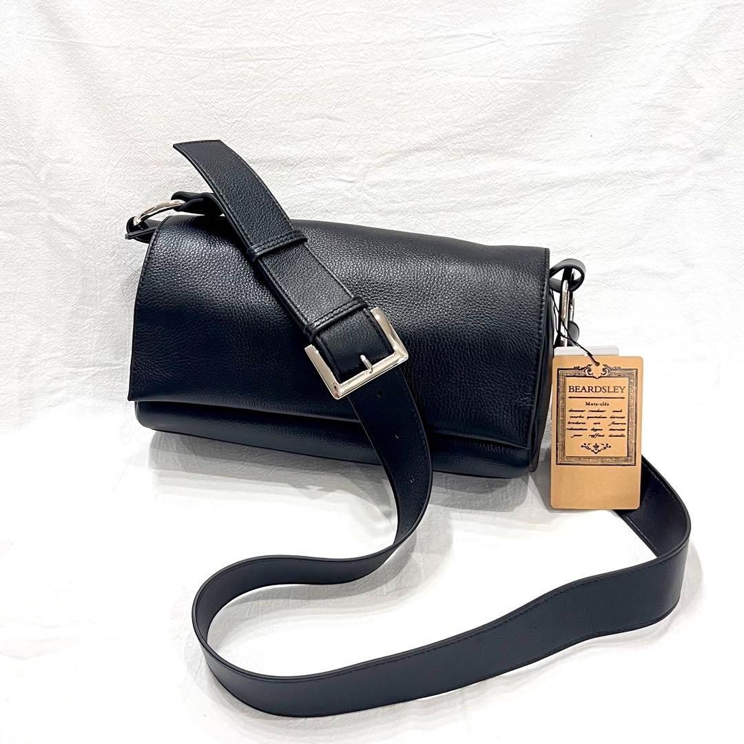 タグ付き☆ BEARDSLEY ビアズリー レザーボディバッグ ブラック