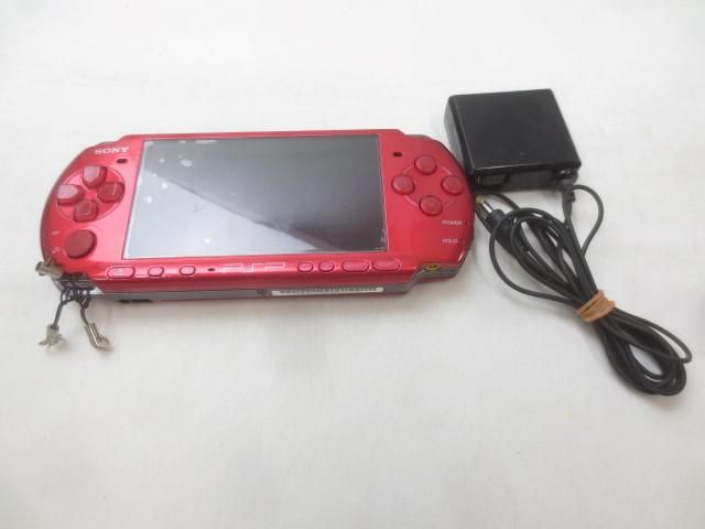 中古品 ゲーム PSP 本体 PSP3000 フレアレッド 動作品 充電器付き