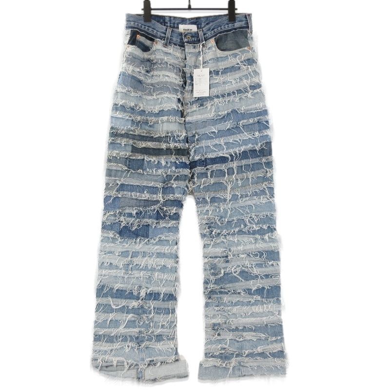 doublet ダブレット デニムパンツ 24AW52PT290 MUMMY UPCYCLE DENIM PANTS 再構築 マミー インディゴ S 71012563