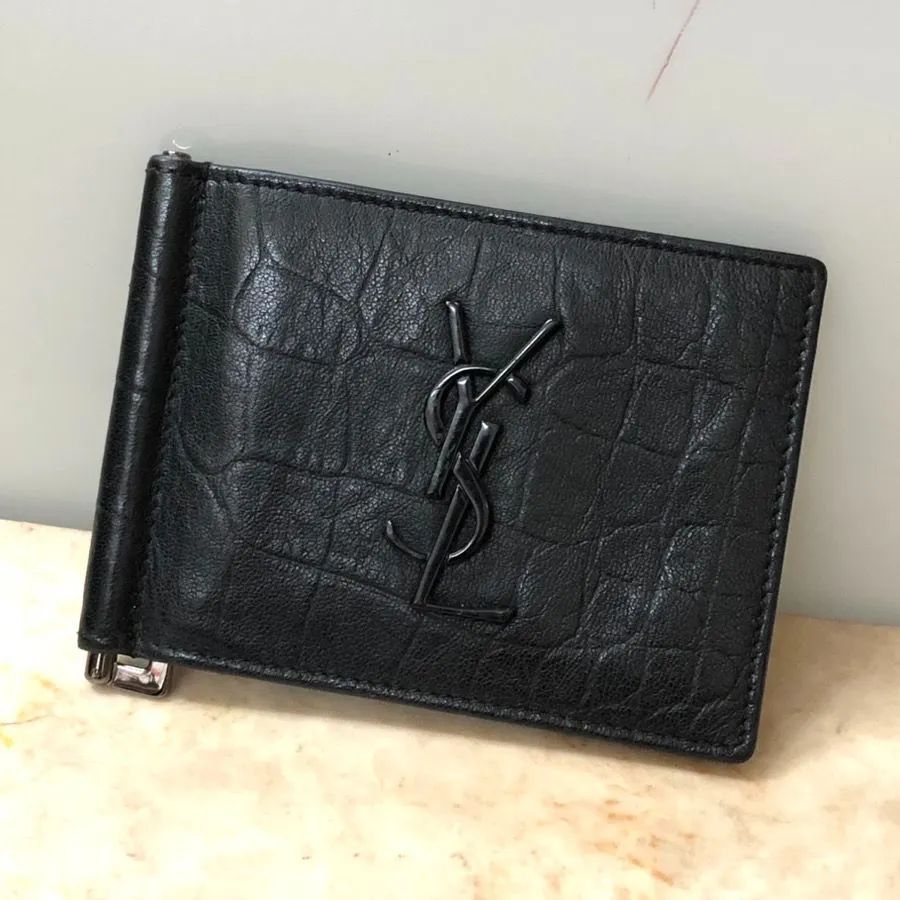 YSL イヴサンローラン マネークリップ カサンドラロゴ ブラック サン