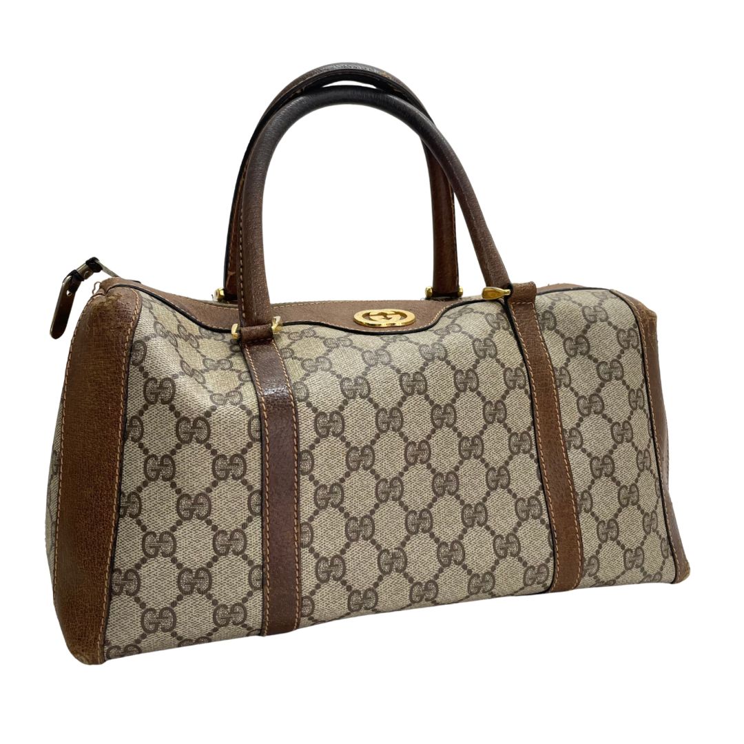 Gucci ハンドバッグ GGスプリーム PVCレザー ブラウン オールドグッチ