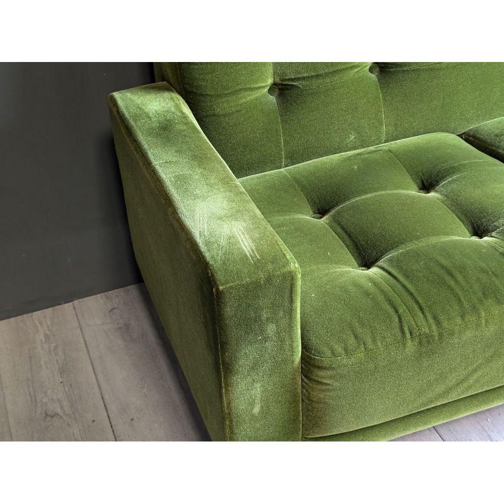 昭和レトロ オールド カリモク グリーン モケット 1人掛け