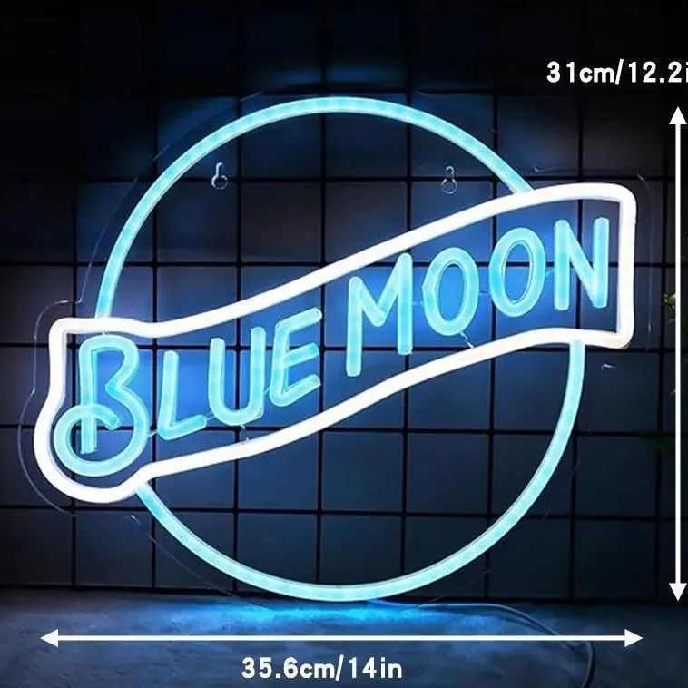 ネオンサイン 壁掛け ネオンイト BLUE MOON 発光サイン ネオン管