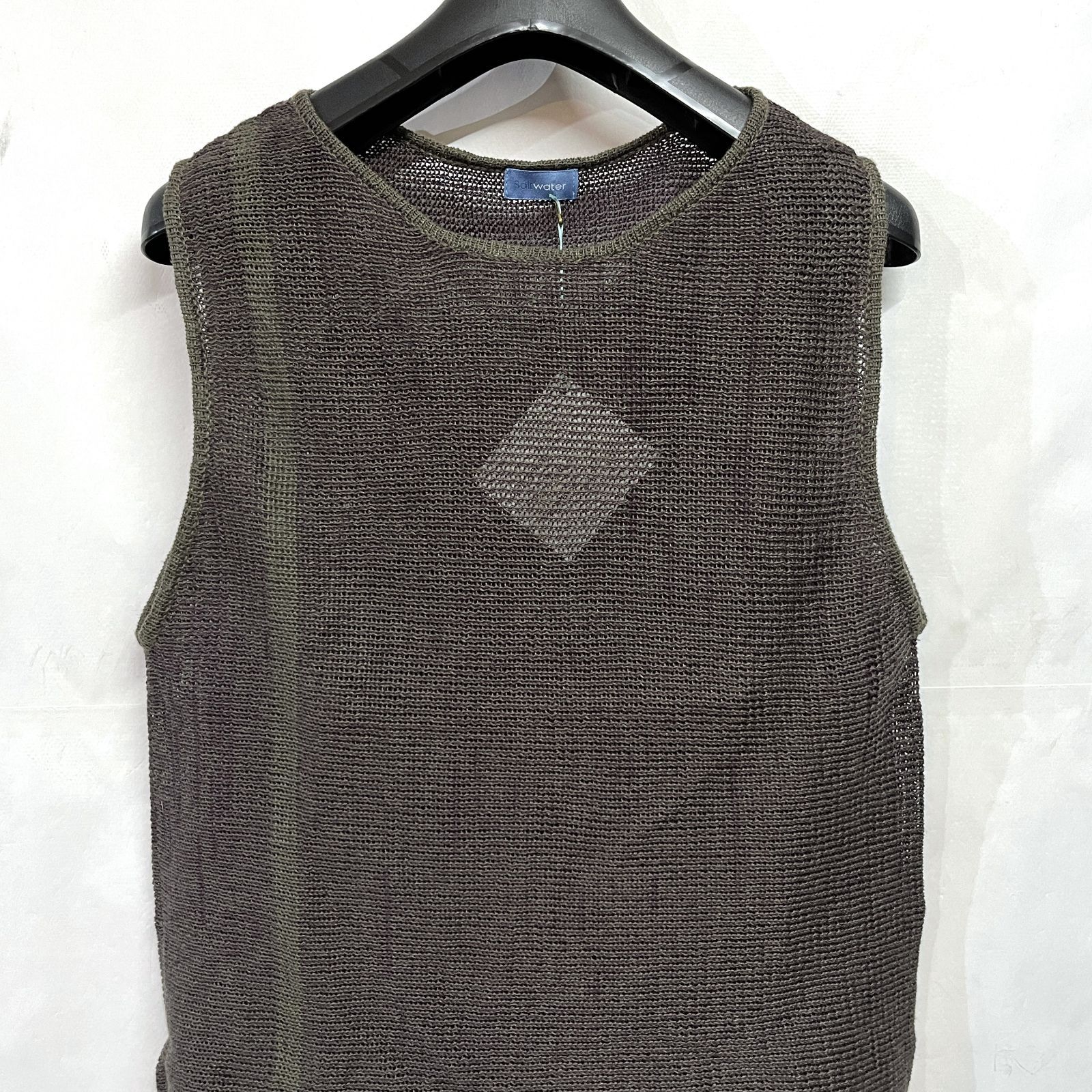 イングランド製 saltwater｜ソルトウォーター ハンドメイド コットンリネン ノースリーブニット ベスト KWY