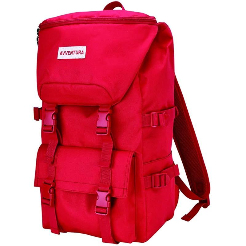 [アヴェンチュラ] リュック リュックサック フラップリュック 撥水 ナイロン 大容量 a4 メッシュポケット 背面 ファスナー 20L 30331 オールレッド one size 0