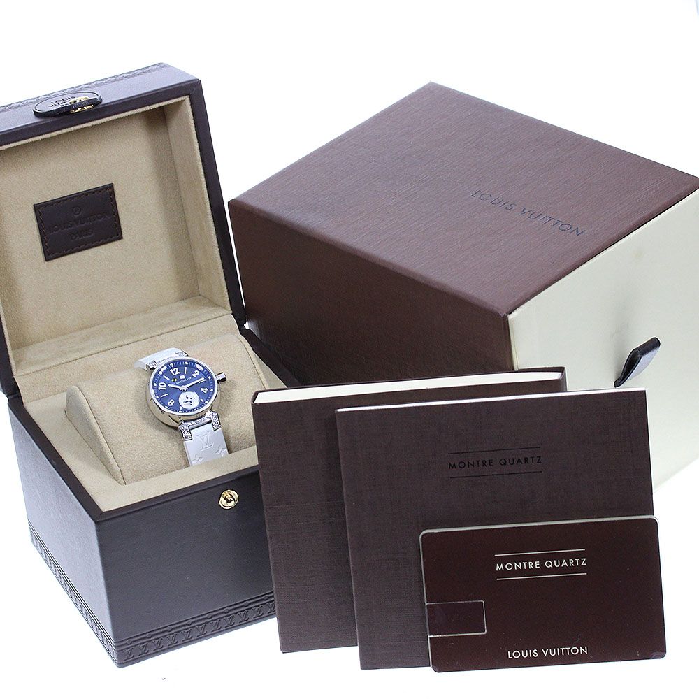 ルイ ヴィトン LOUIS VUITTON Q12M4 タンブール ラブリーカップ 12P ラグダイヤ クォーツ レディース 箱 保証書付き_700581