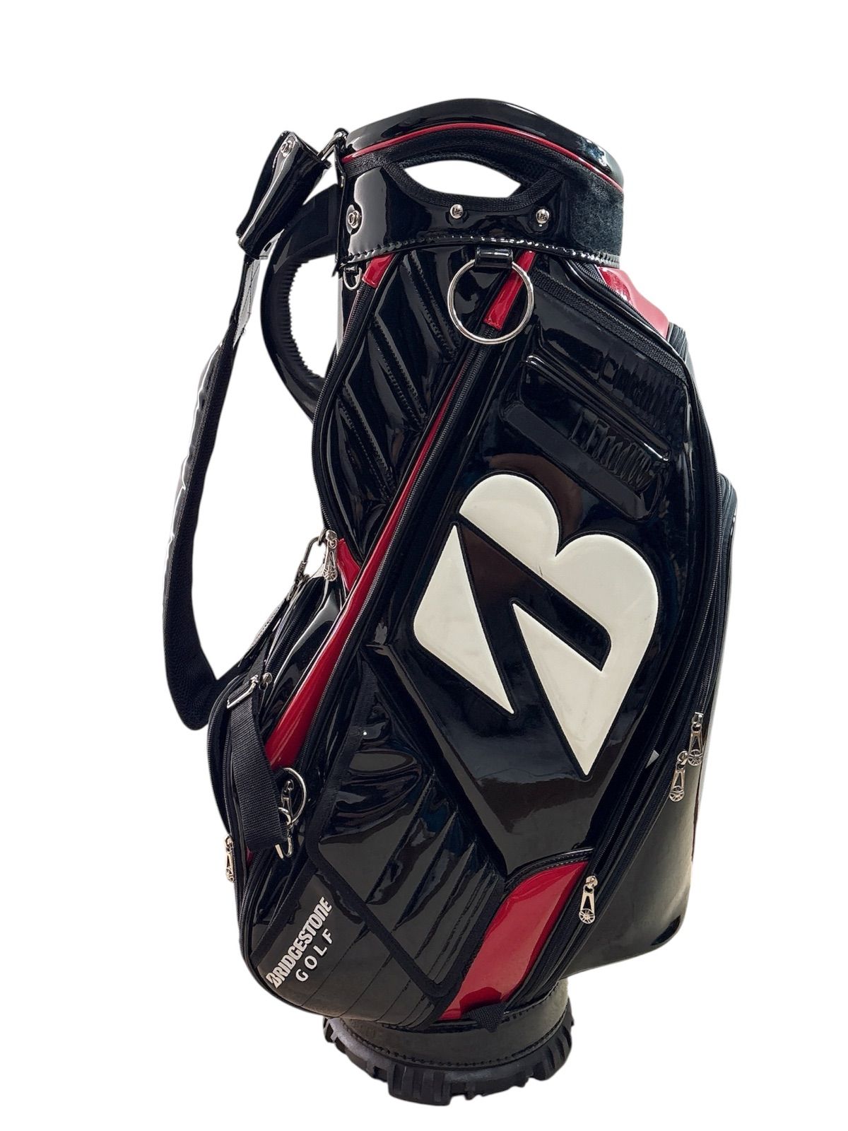 BRIDGESTONE ブリヂストン エナメル 3点式 黒 キャディバッグ BRIDGESTONE GOLF 3点式キャディバッグ - メルカリ