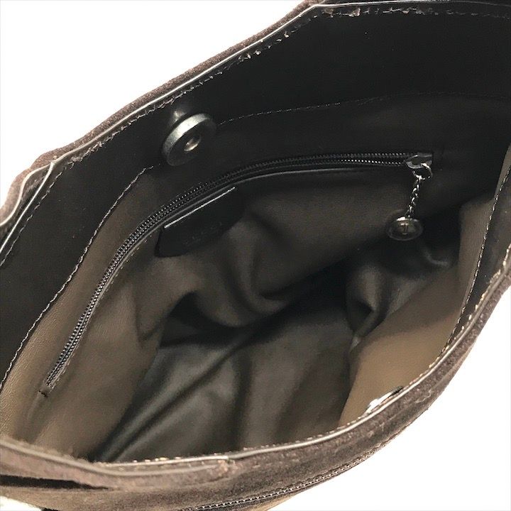 GUCCI グッチ スエード 三連 ファスナー SV金具 ヴィンテージ ワン ショルダー バッグ ブラウン ブランド 鞄 Bag a9954 DECORATOM_COM_BR