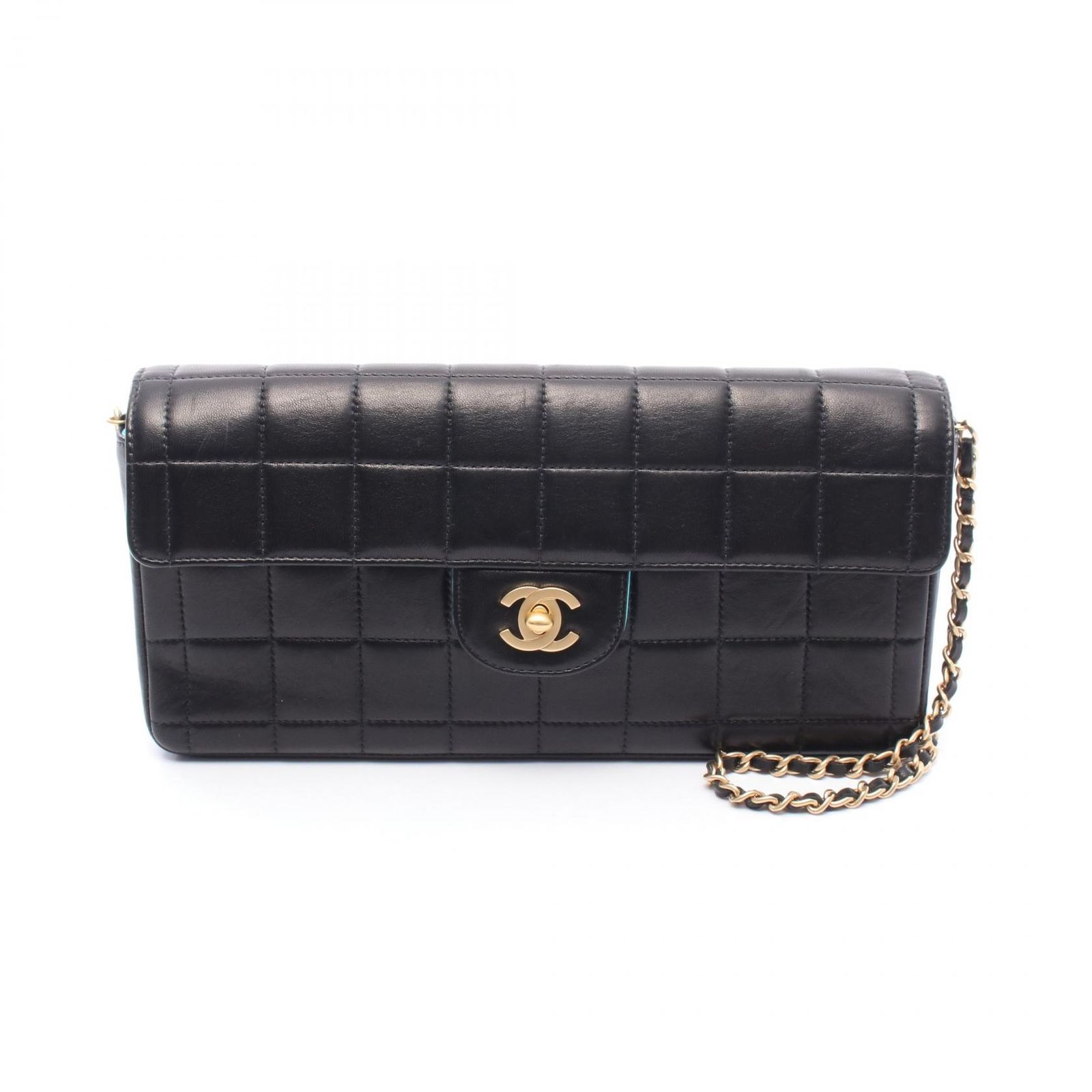 シャネル CHANEL ショルダーバッグ チョコバー ブラック/ターコイズ