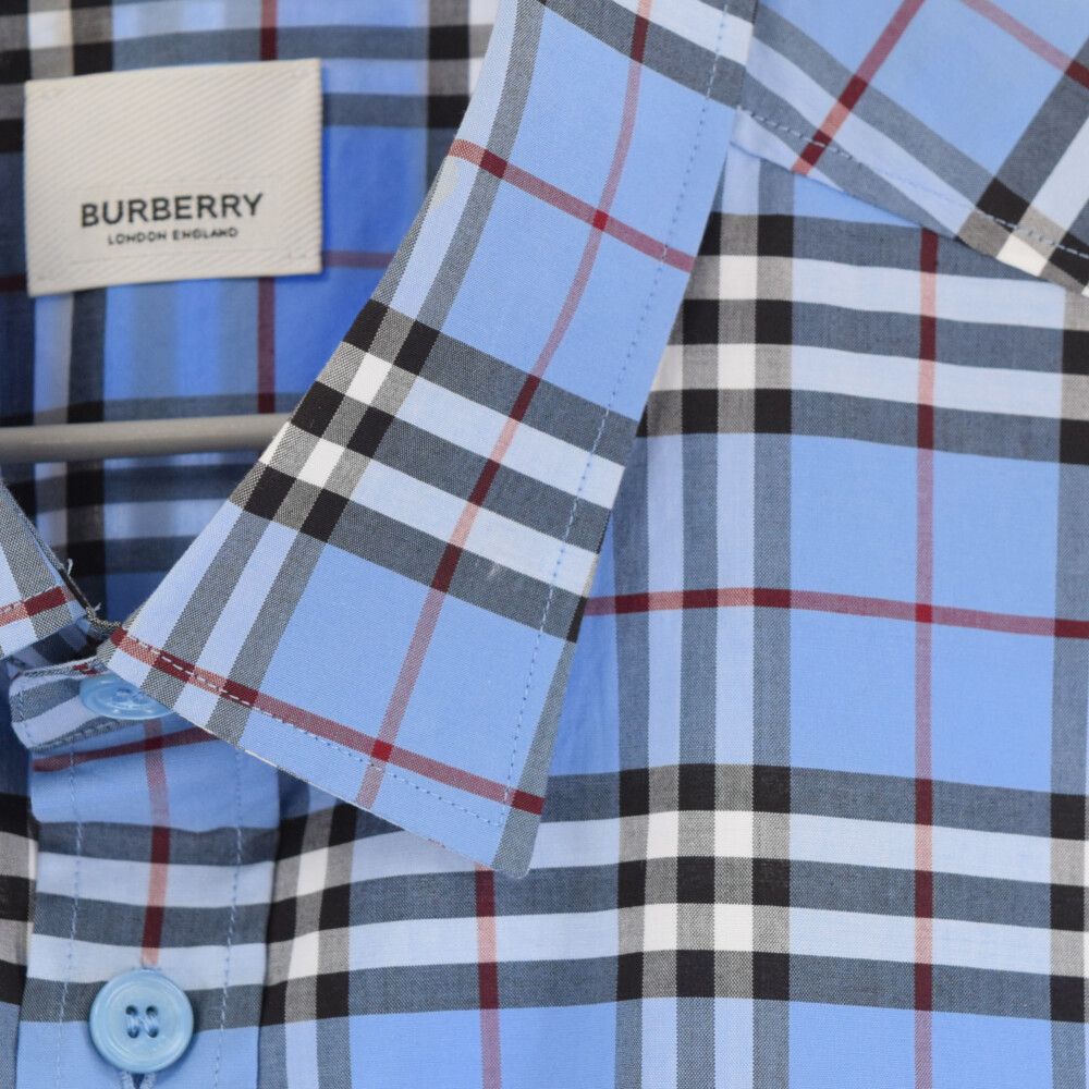 BURBERRY バーバリー Classic Shirt in BLUE タータンチェック ハーフ