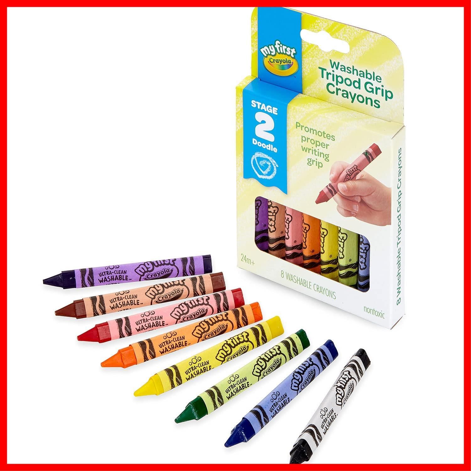 2歳からの三角クレヨン 水で落とせる Crayola 8色 マイファーストシリーズ クレヨラ 811460