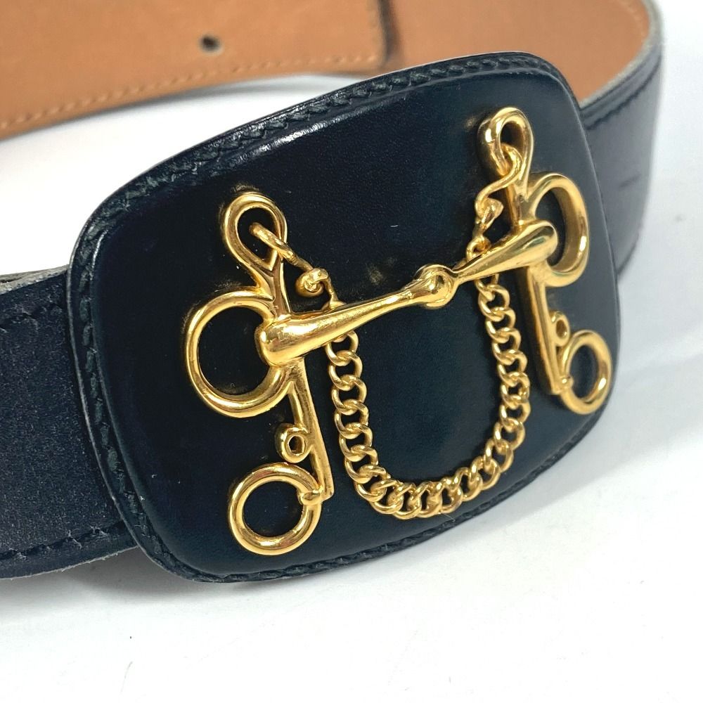 HERMES ベルトのバックル ヴィンテージ HERMES エルメス ベルト ヴィンテージ バックル レザー ブラック