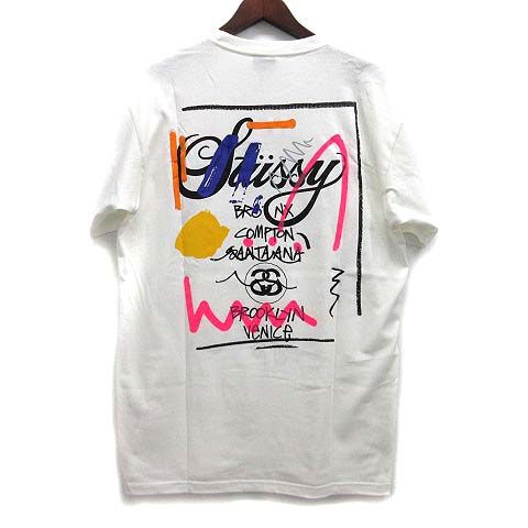 stussy ステューシー　ワールドツアー　両面プリント　ホワイト　白　Tシャツ stussy ステューシー ワールドツアー 両面プリント ホワイト 白