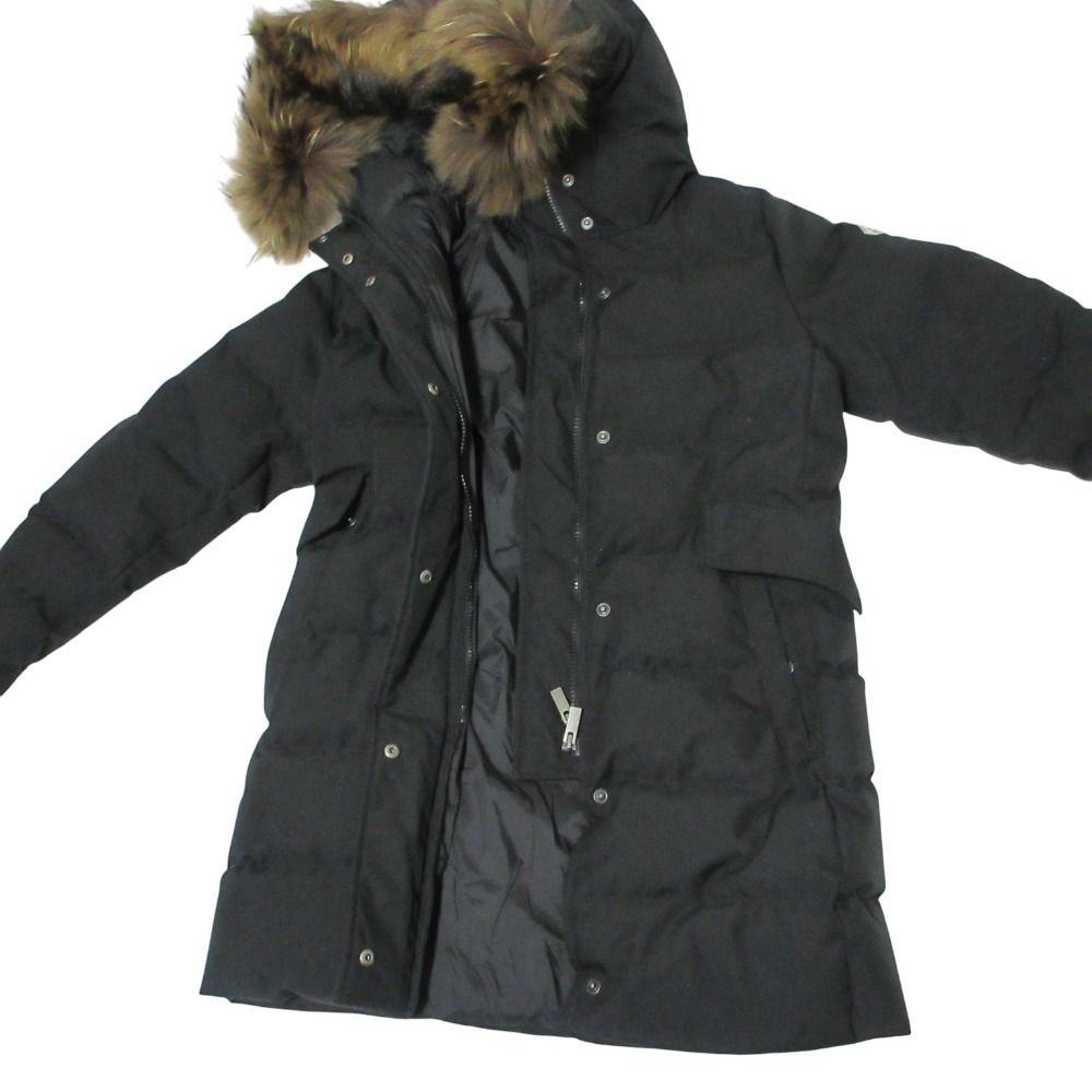 【極美品】PYRENEX 黒 シャイニー　ダウンジャケット ラクーンファー Pyrenex ピレネックス PYRENEX ダウン ダウンジャケット ダウン