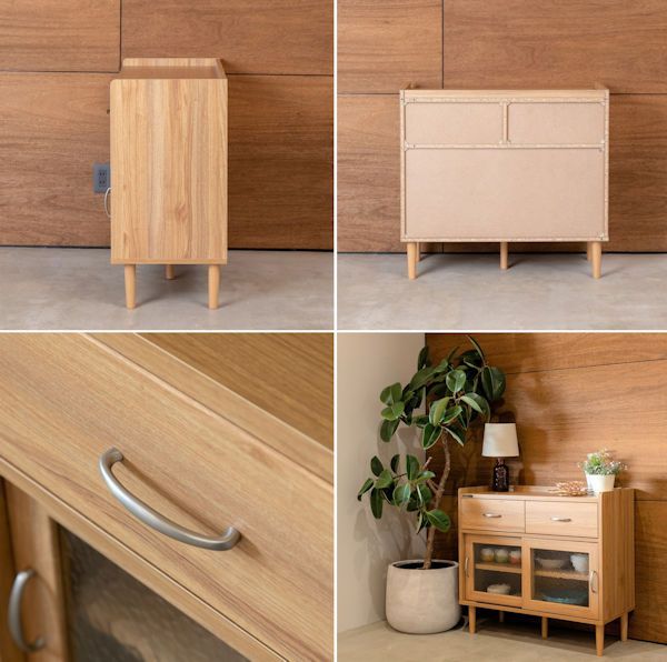 北欧風キャビネット サイドボード 食器棚 リビング収納（481）