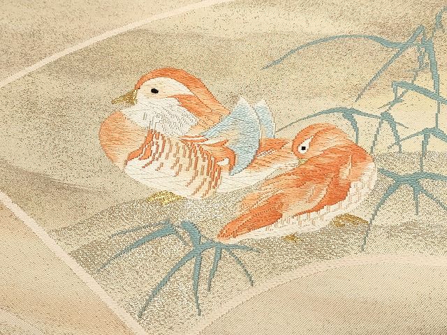 名古屋帯 鶴の恩返し 金の亀甲の総柄 羽 旅立 金駒 金彩 裏地水色 y-47 平和屋オンライン｜リユースでサステナブル｜袋帯コレクション一覧