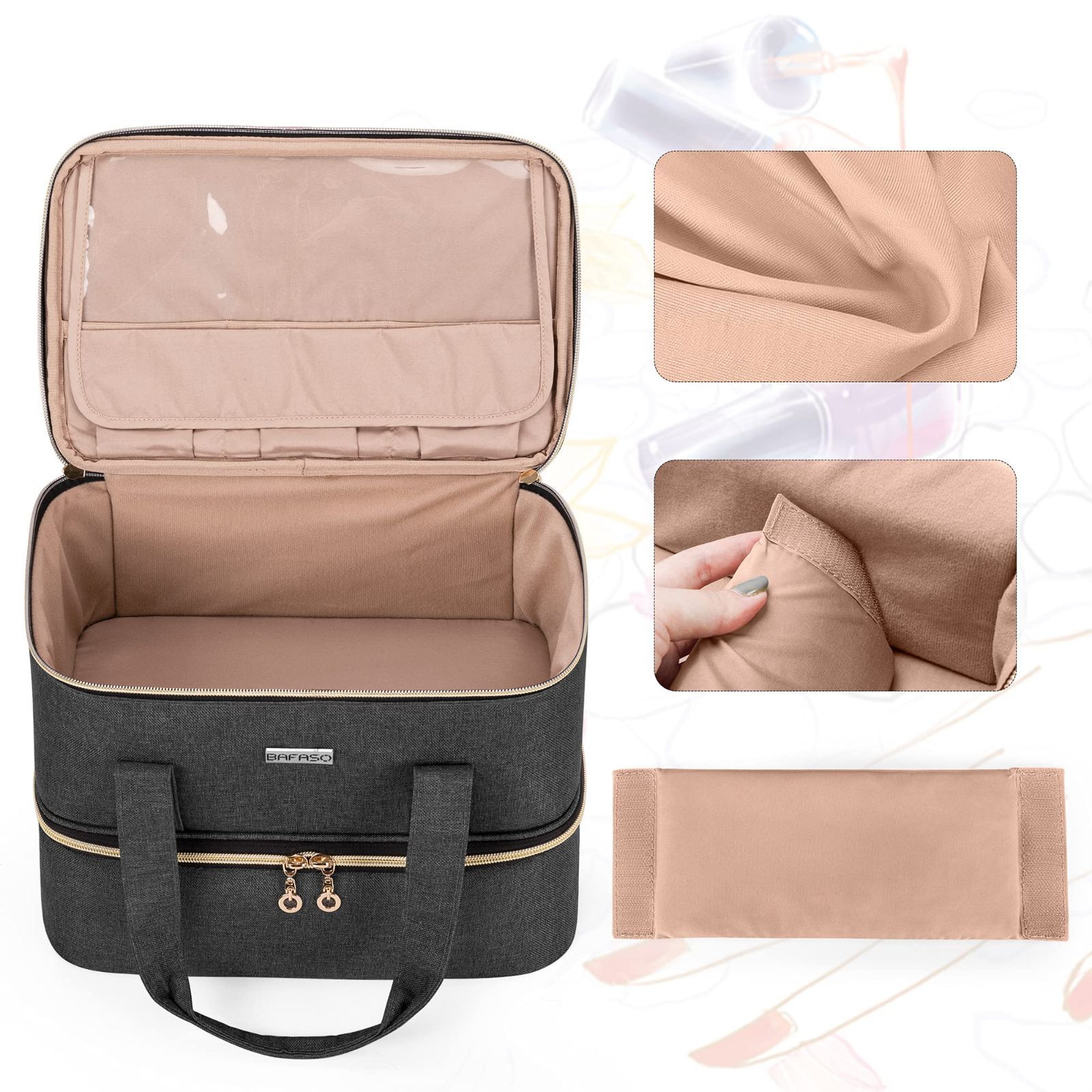 まさる BAFASO マニキュア収納ケース 48ボトル(15ml)とネイルライト用 2