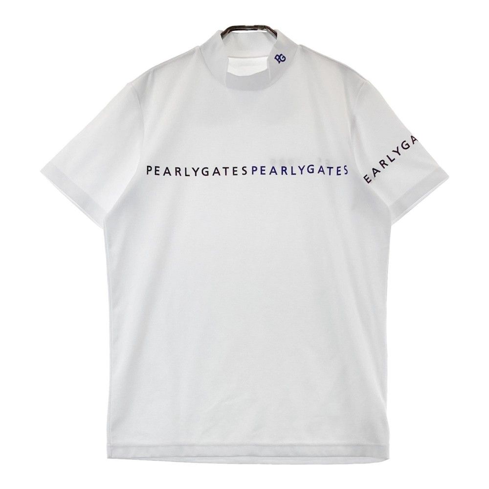 サイズ 5 PEARLY GATES パーリーゲイツ 2025年モデル 053-4267701 モックネック 半袖 Tシャツ ホワイト系 240101268161 ゴルフウェア メンズ ストスト