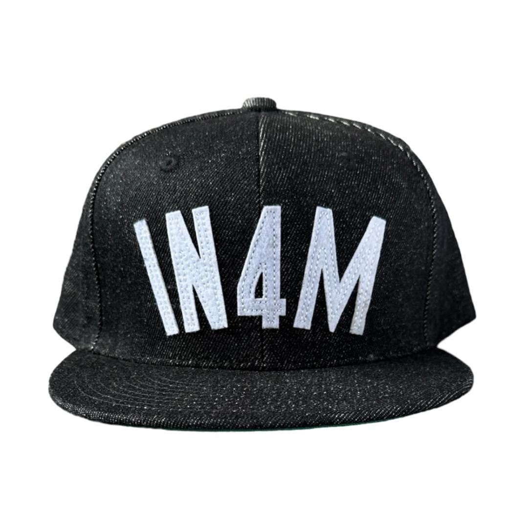ラスト1点 ♥ のデニム in4mation ブラック デニム スナップバック キャップ hawaii ハワイ ローカルブランド 帽子 ユニセックス 男女兼用 in4m インフォメーション ストリート サーファー や 車好きにもオススメ