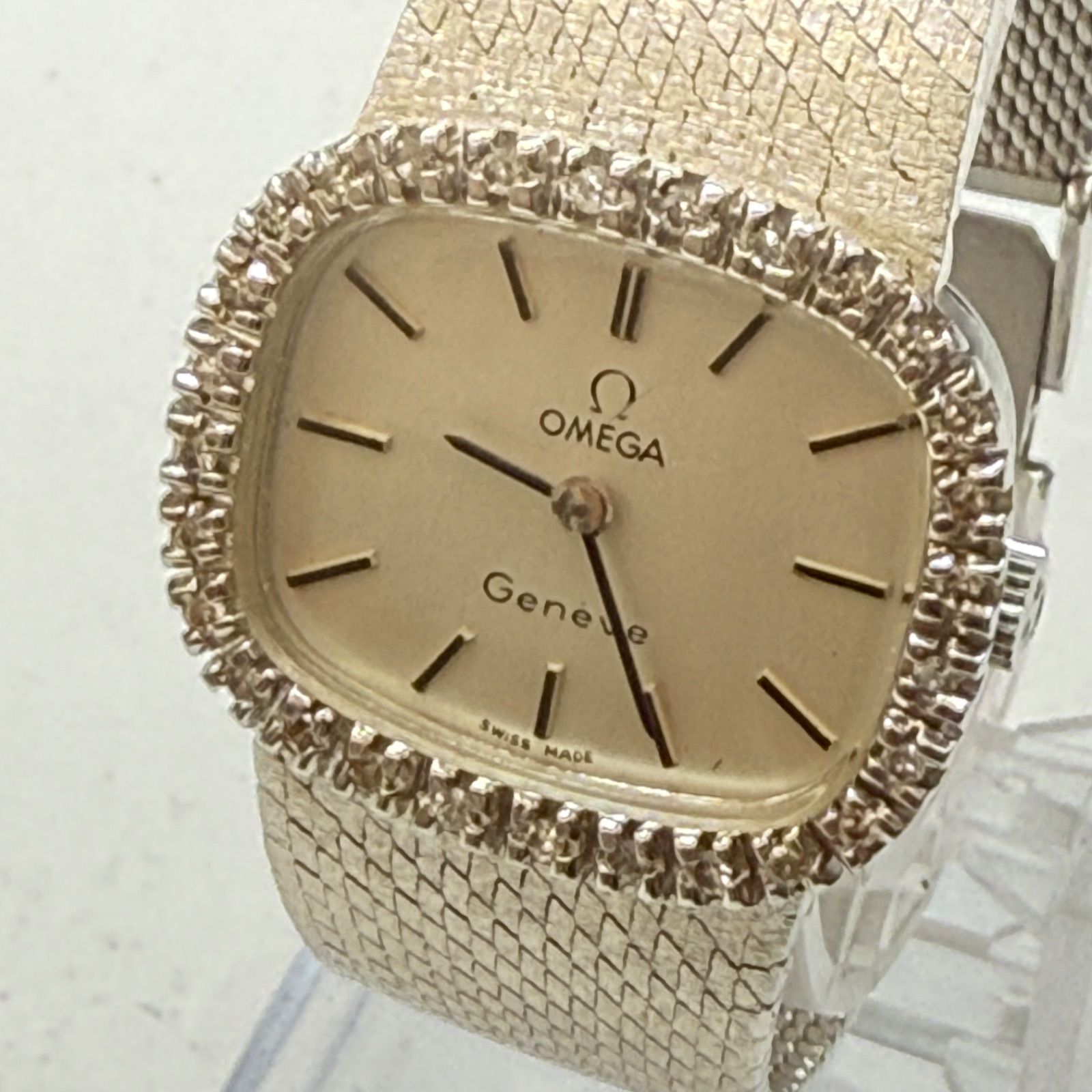 稼働品】OMEGA オメガ 511.413 ジュネーブ ダイヤベゼル 手巻き