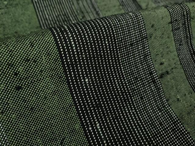 平和屋着物▽希少 ざざんざ織 伊兵衛織 単衣 格子 正絹 逸品 AAAM4298ck