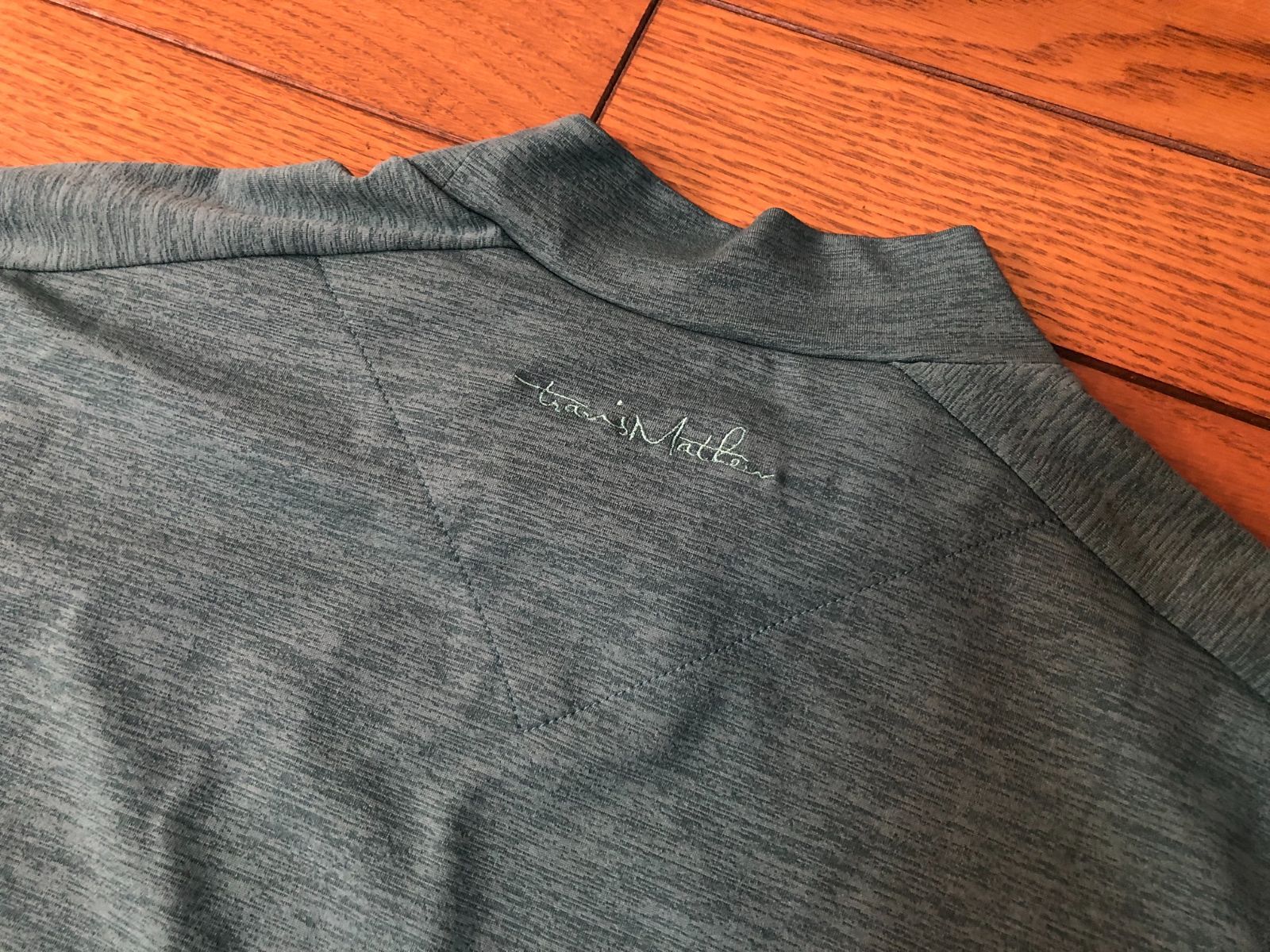 新品 トラヴィスマシュー 半袖モックネック ボーダー グリーン Lサイズ Travis Mathew】トラヴィスマシュー パイルボーダー 半袖モック