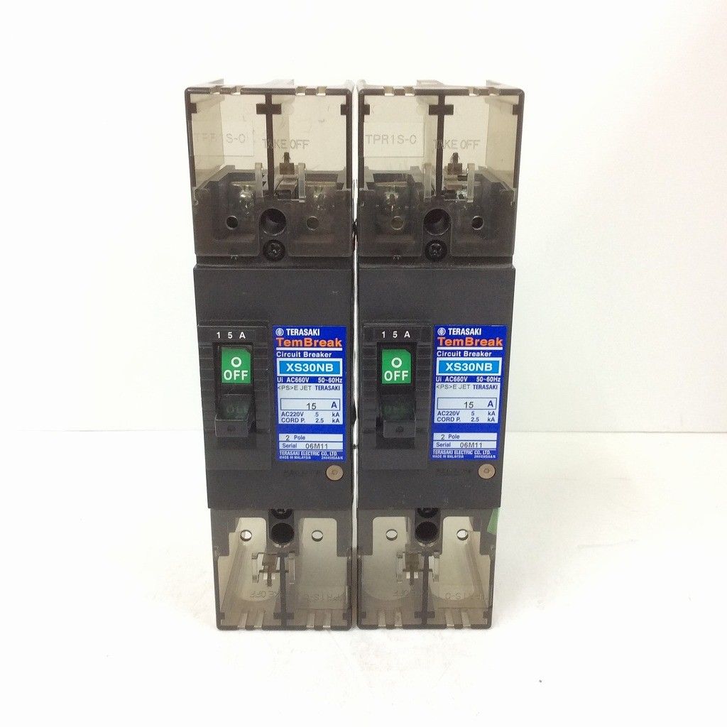 TERASAKI ブレーカー 2台セット XS30NB 15A 2POLE - メルカリ