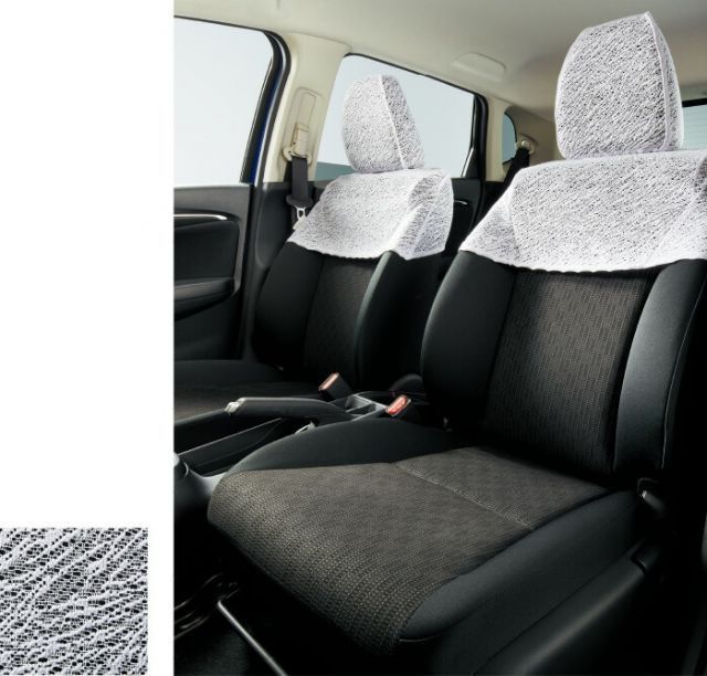 HONDA ホンダ FIT フィット ホンダ純正 シートカバー ハーフタイプ レース地（フロント/リアセット）【 2013.9～次モデル】