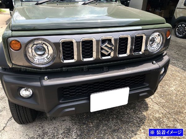 ジムニーノマド JC74W メッキヘッドランプウォッシャーノズルカバー 