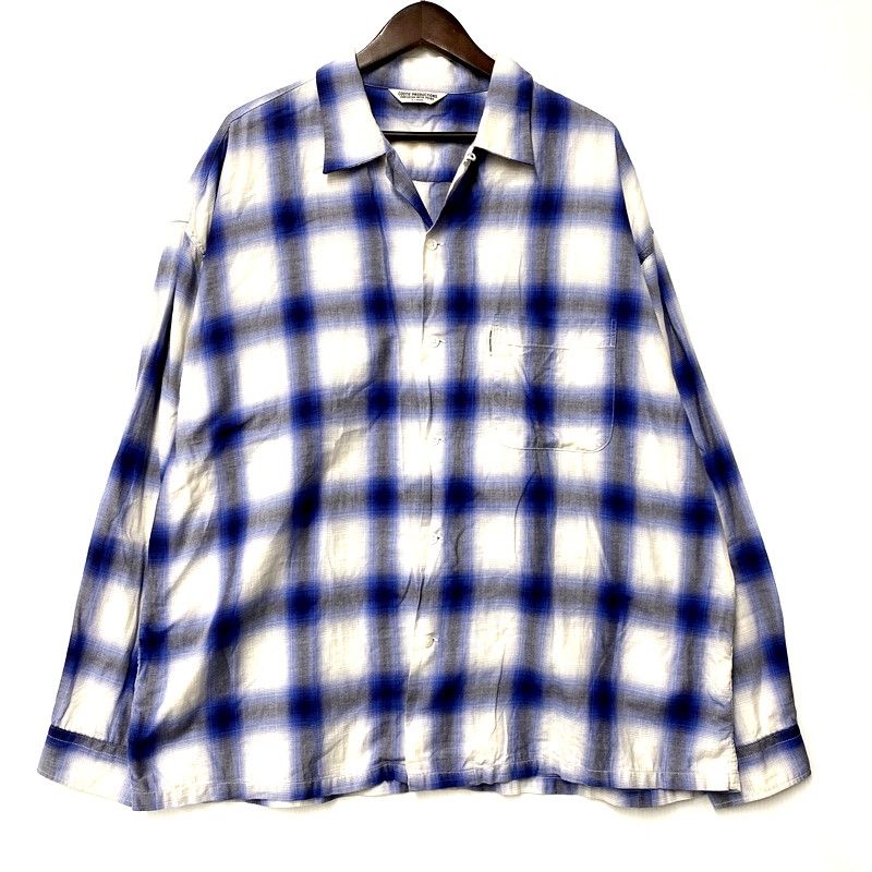 メンズ COOTIE PRODUCTIONS クーティープロダクションズ OMBRE CHECK OPEN COLLAR SHIRT オンブレチェック オープン シャツ 長袖 トップス 142-250327-as-13-IZU