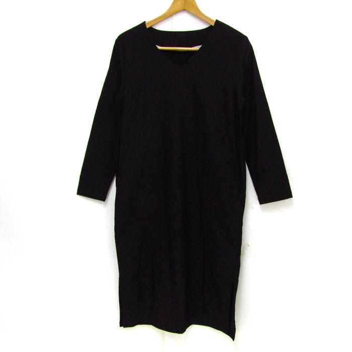 ハンチ ワンピース トップス 長袖 ネックレス付き 未使用品 レディース Mサイズ ブラック HUNCH