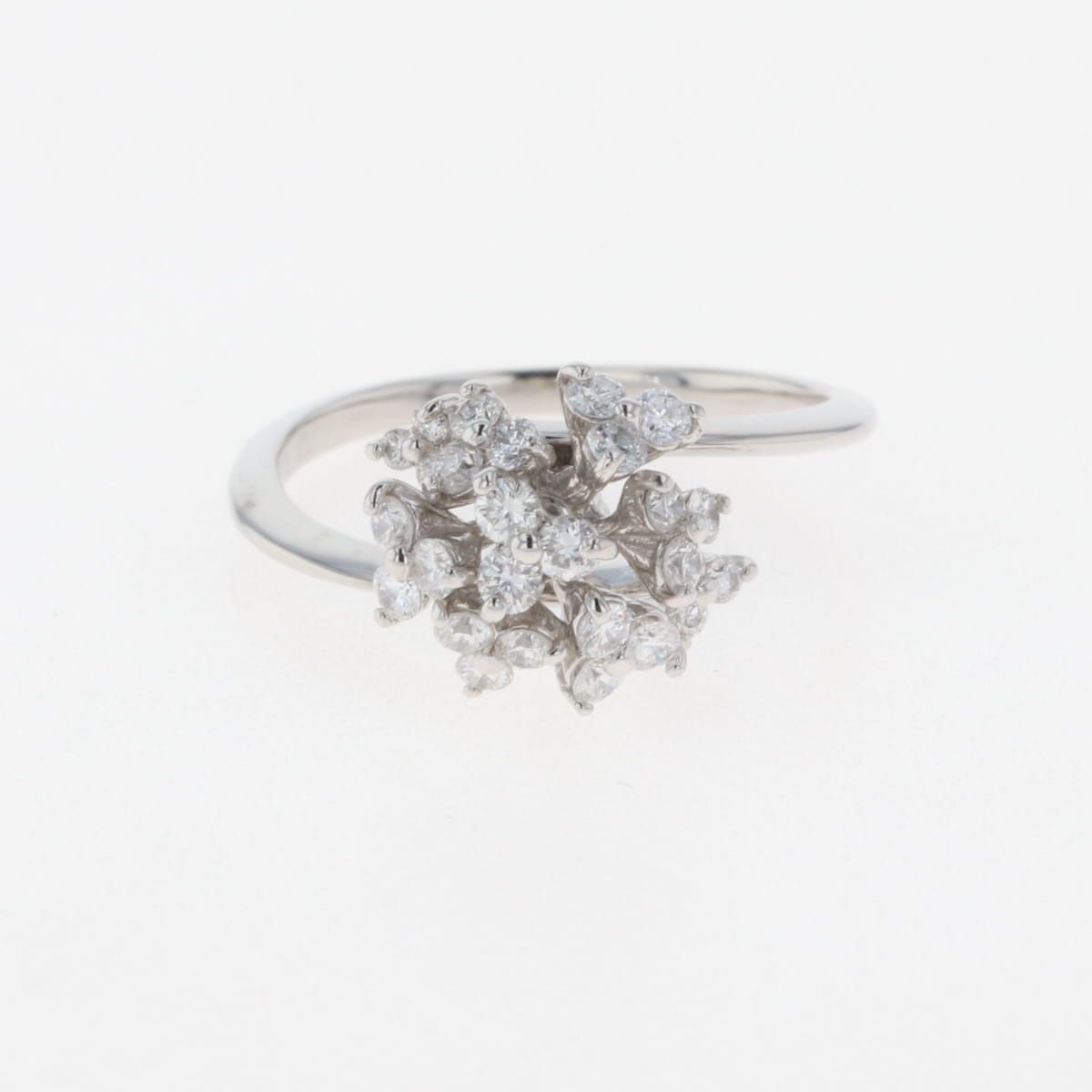 在庫一掃】 メレダイヤ デザインリング WG ホワイトゴールド 指輪  