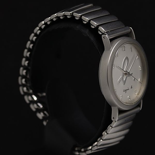 保/箱付 稼働 良品 アニエスベー V701-6190 QZ シルバー文字盤