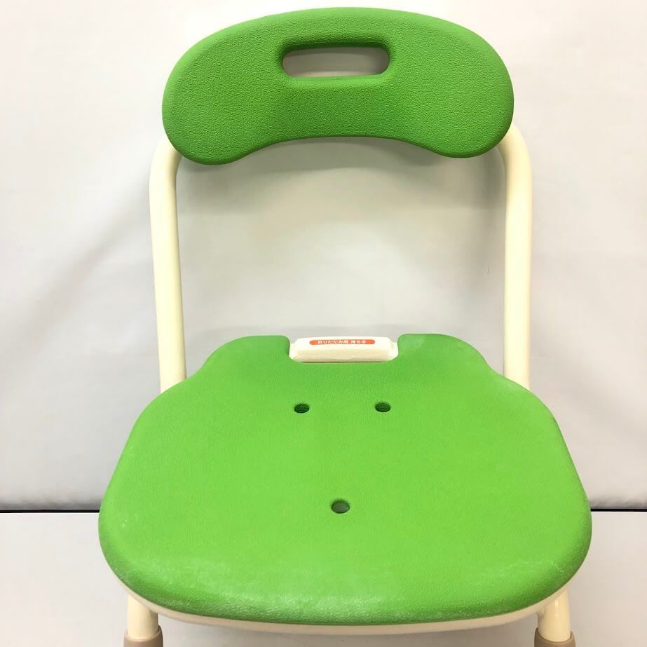 ss7372 【中古】 安寿 折りたたみシャワーベンチ グリーン 風呂椅子