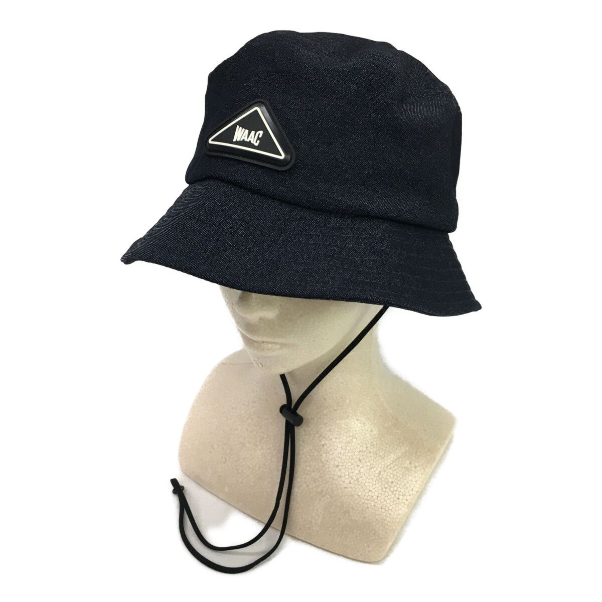 coco 中古 ワック WAAC バケットハット フリー 1098 ホワイト ブラウン ライン シンプル あご紐付き 中古 ワック WAAC バケットハット フリー 1098 ホワイト