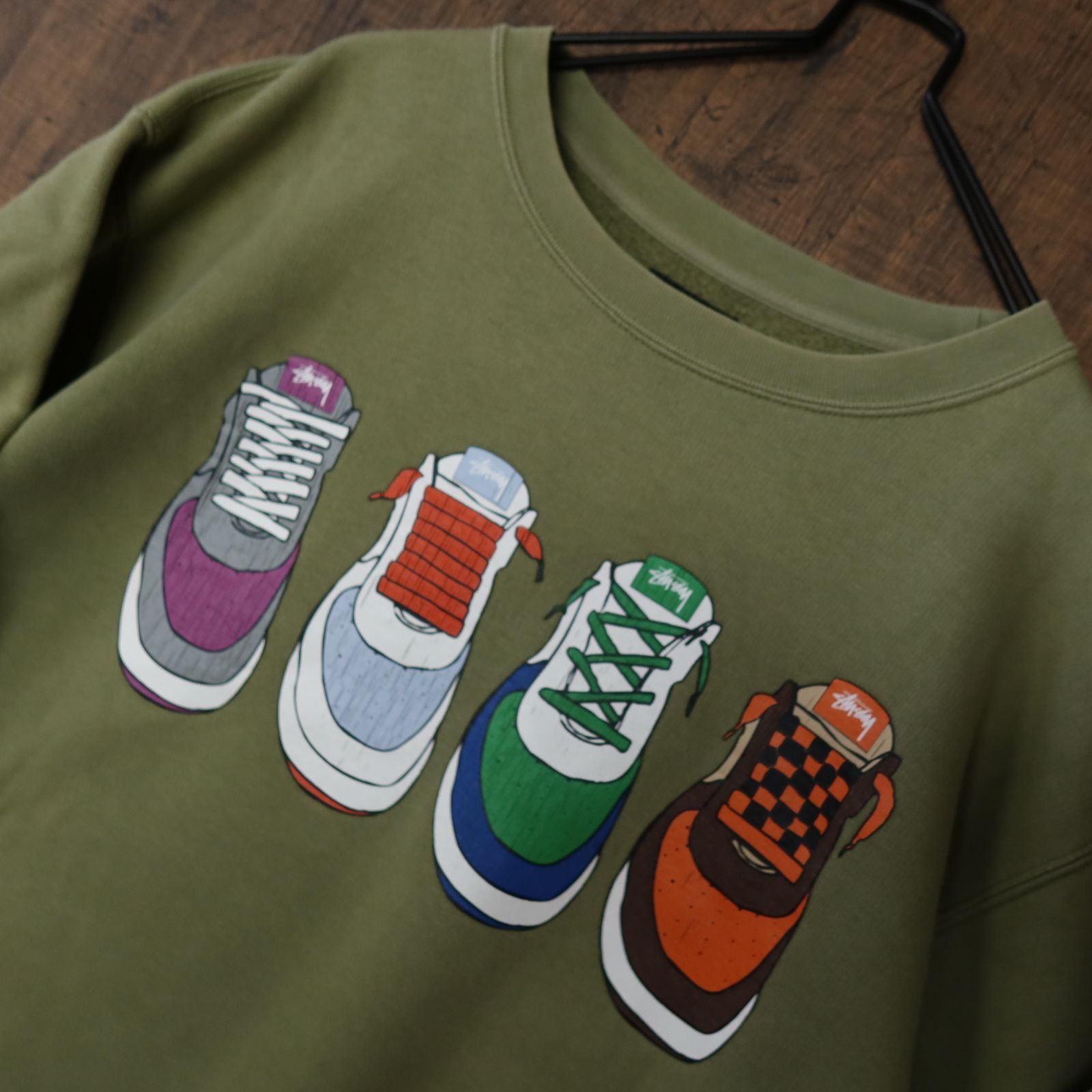 90s Vintage US古着☆Stussy ステューシー スニーカー 長袖 スウェット 