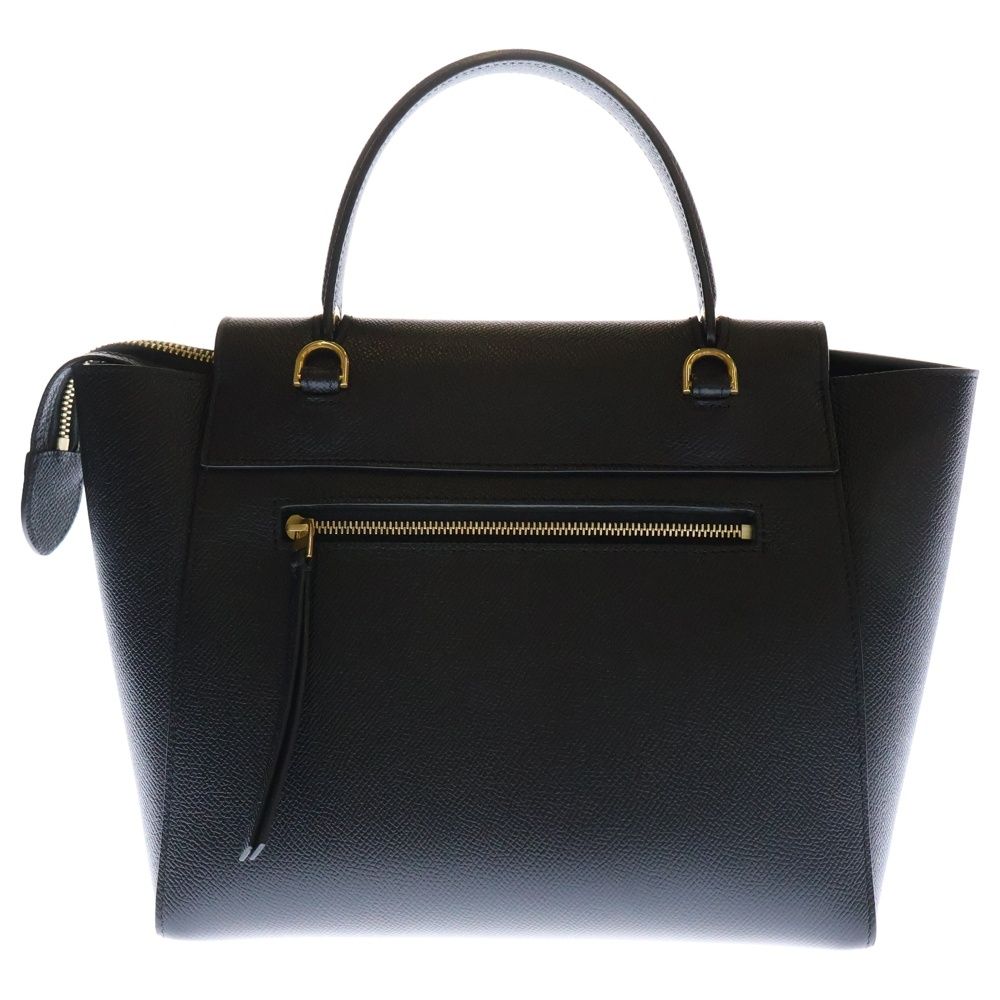 希少【CELINE】ブラック レザー ベルト MICRO ハンドバッグ セリーヌ ベルトバッグ ミニ レザー 2WAYハンドバッグ ブラック
