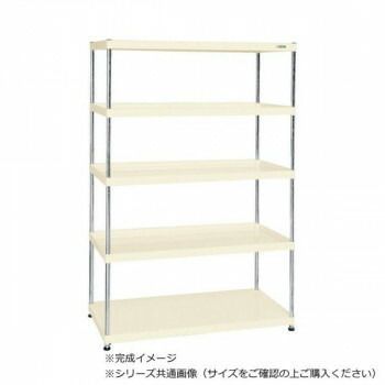 サカエ ニューCSパールラック 5段タイプ 1200×450×1800mm アイボリー CSPRA-3115I