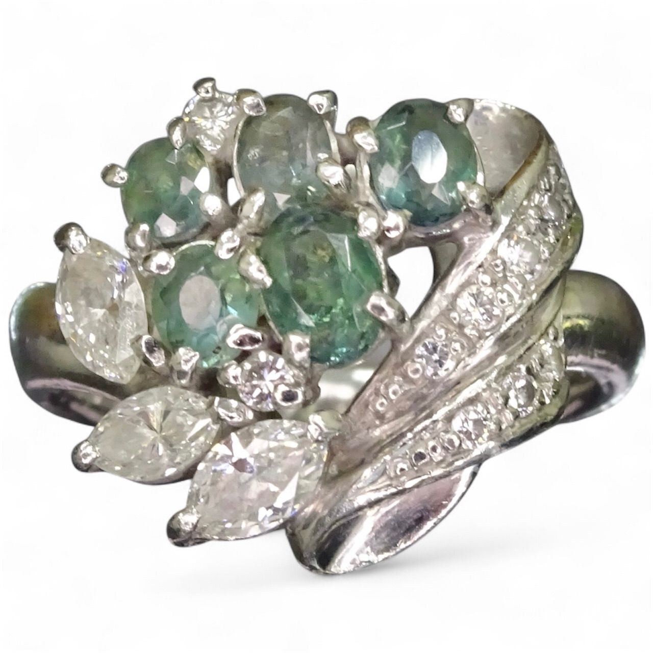 と*よ様 PT900天然クリソベリルアレキサンドライトキャッツアイ⁄天然