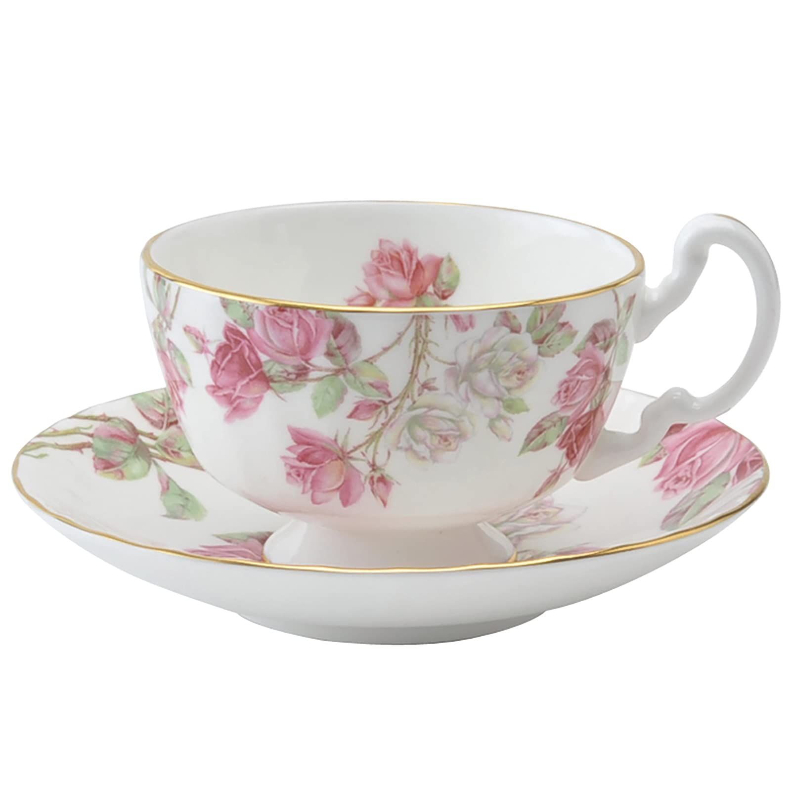 エインズレイ エリザベスローズ ピンク ティー カップ - ソーサー オーバン 約180ml eros05006u