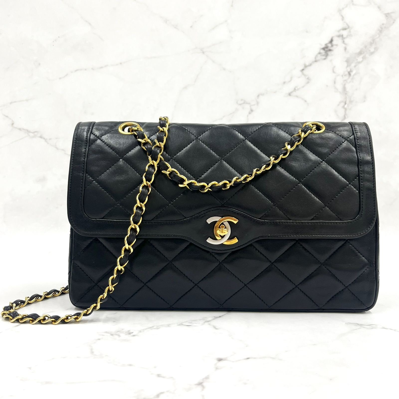 CHANEL シャネル マトラッセ ターンロック パリ限定 Wフラップ 