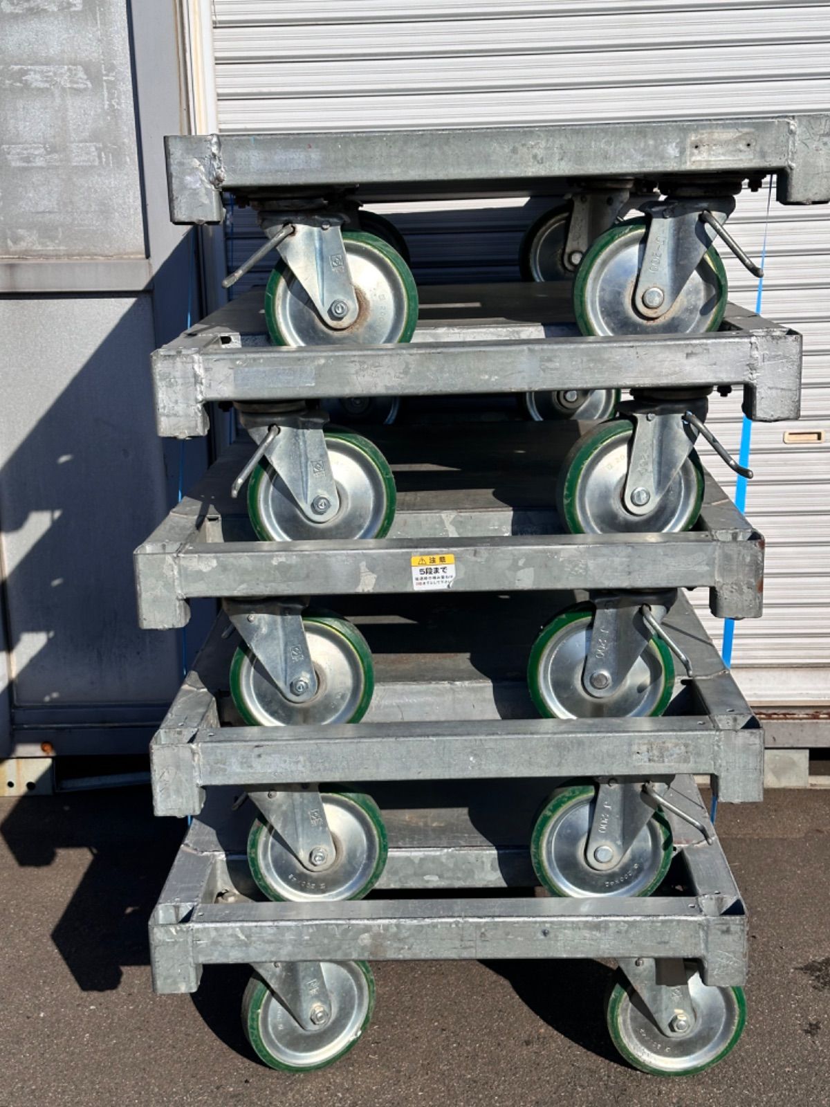1トン台車　鉄台車　１０００キロ　重量物台車　５セット　サンプル 1トン台車 鉄台車 1000キロ 重量物台車 5セット サンプル