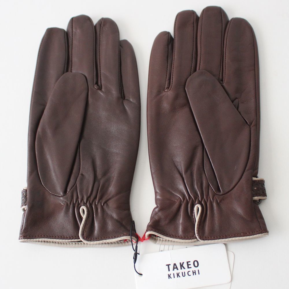 新品 タケオキクチ TAKEO KIKUCHI 本革 レザー 羊革 手袋 グローブ ...