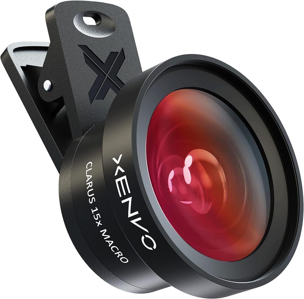 iPhone|Android用 Xenvo Pro レンズキット LED ライト付き マクロ 広角レンズ トラベル ケース ブラックP_0