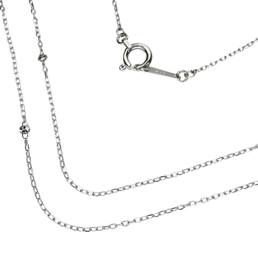 ete/エテ】ロング チェーンのみ ネックレス K18WGホワイトゴールド 18