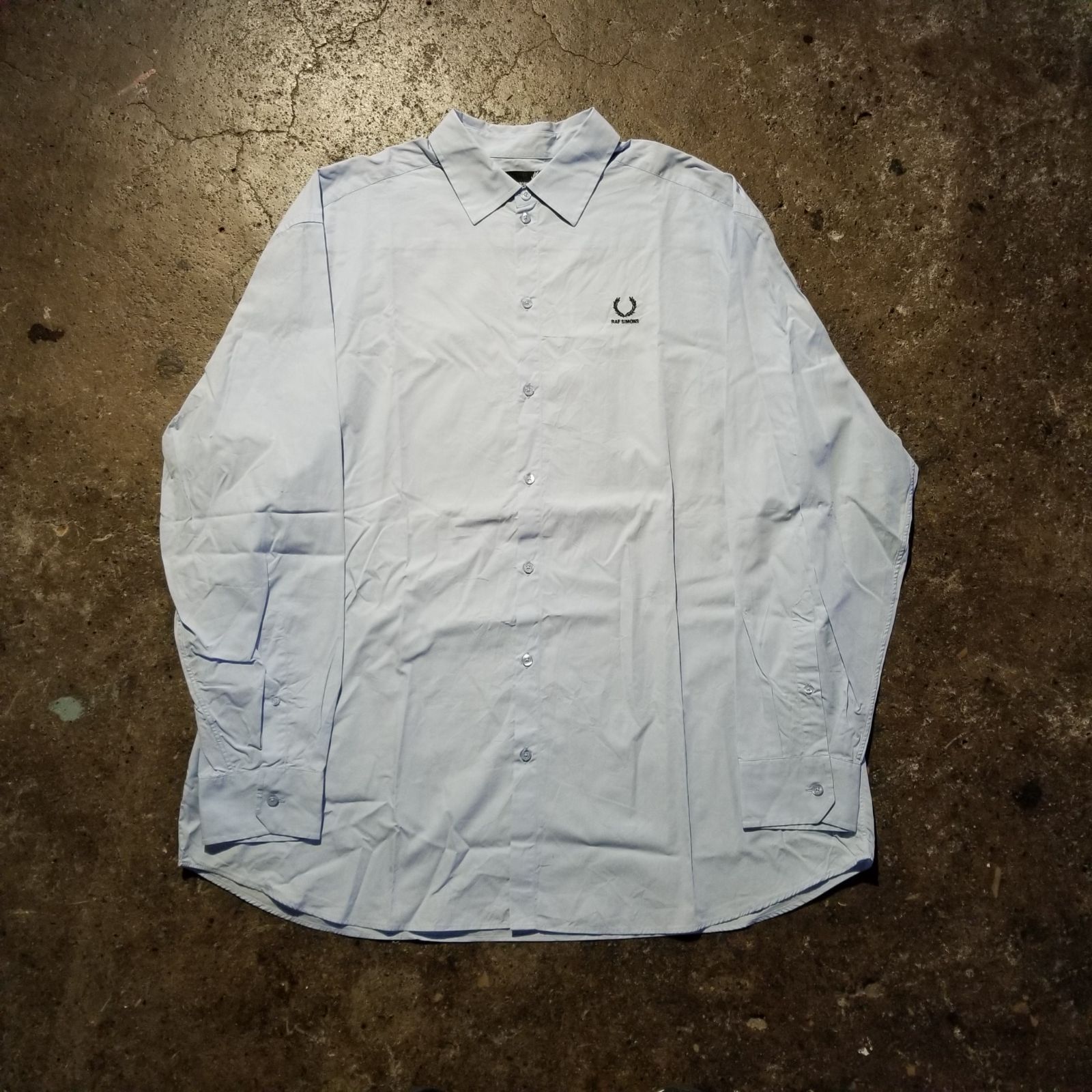 RAF SIMONS 23ss ×FRED PERRY Embroidered Oversized Shirt L